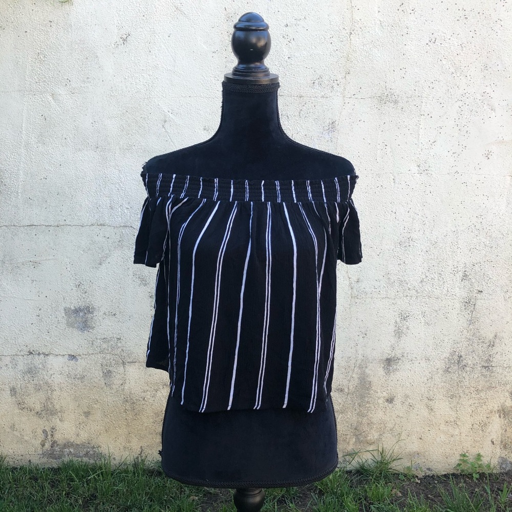 Black off the shoulder top